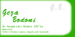 geza bodoni business card